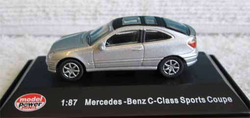 MERCEDES BENZ C-CLASS SPORTS COUPE by MODEL POWER in 1/87 RAILWAY SCALE (NEW BOXED)