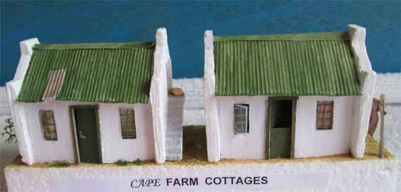 2 X CAPE FARM COTTAGES in HO SCALE (HANDMADE IN RSA)