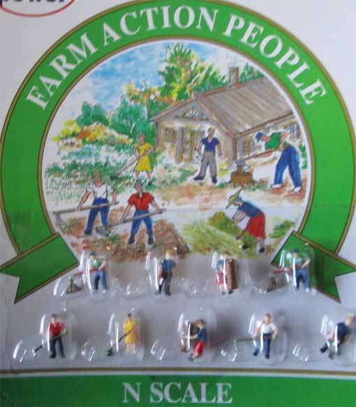 FARM ACTION PEOPLE by MODEL POWER in "N" SCALE (NEW CARDED)