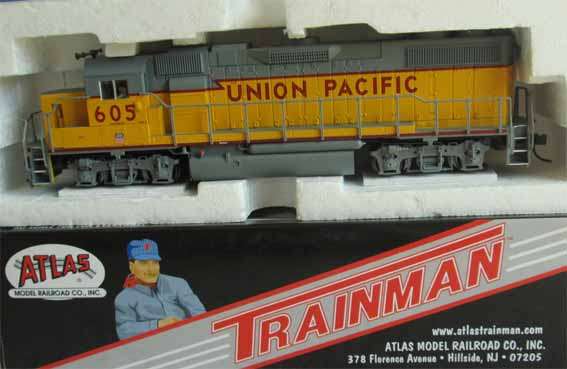 ATLAS TRAINMAN DIESEL LOCO GP 38-2 # 605, DCC FITTED "BABY WINGS" in HO SCALE (BOXED