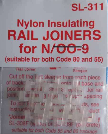 PECO - SL- 311 INSULATING RAIL JOINERS in N SCALE (NEW CARDED)