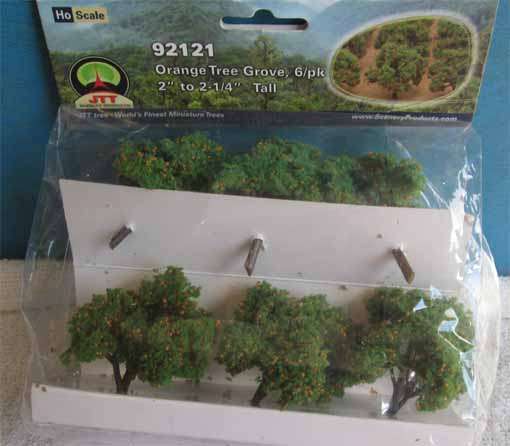 JTT HO SCALE - 6 X ORANGE TREES 2" - 2 1/4" (NEW IN PKT)
