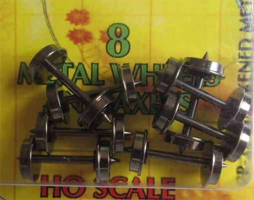 8 x METAL WHEELS by MODEL POWER in HO SCALE - FITS LIMA WAGONS, SEE FOTO