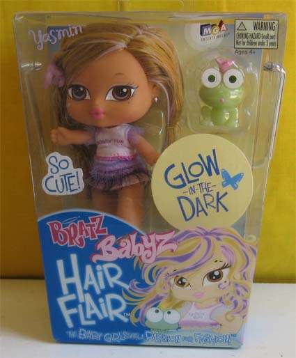 BRATZ BABYZ - YASMIN'S HAIR FLAIR - GLOW IN THE DARK.(BOXED)