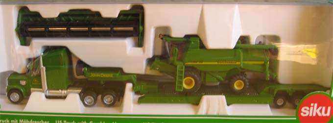 JOHN DEERE US TRUCK WITH COMBINE HARVESTER by SIKU in1/87 SCALE (NEW BOXED)