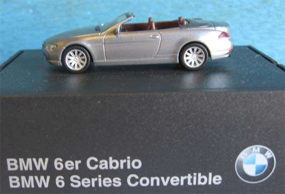 BMW 6 CABRIO by MINICHAMPS in 1/64 SCALE (MIB)
