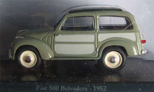 1952 FIAT 500 BELVEDERE by HATCHETT in 1/43 SCALE (NEW CARDED)