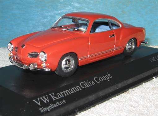 VW KHARMANN GHIA COUPE by MINICHAMPS in 1/43 SCALE (NIB)