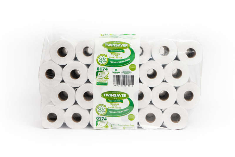 TWINSAVER PREMIUM 0174 1 PLY TOILET PAPER 500 SHEETS PER ROLL (48 Pack)