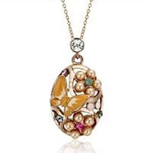 Vintage Butterfly Austrian Crystal Necklace