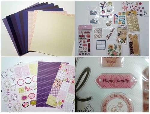 Scrapbooking Kit - Board, Paper, Stickers, Borders and Embellishments