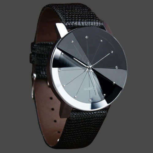 Unisex Luxury Analog Quartz Watch - Black PU-Leather Strap