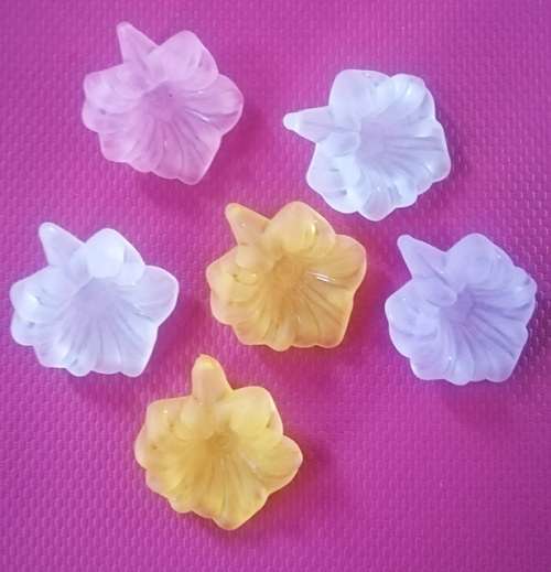 Lucite Glass Flowers - Qty 21