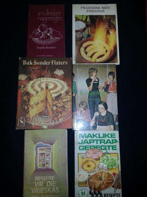 6 AFRIKAANS RESEPTE BOEKE / 6 AFRIKAANS RECIPE BOOKS ( FREE POSTAGE IN S.A. )