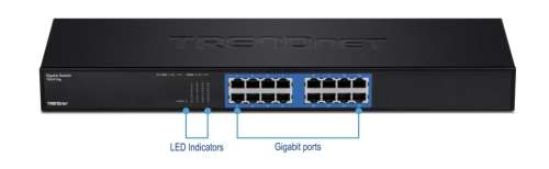 BRAND NEW SEALED TRENDNET 16 PORT GIGABIT SWITCH-TEGS16G 10/100/1000 MBPS,32GBPS FORWARDING CAPACITY