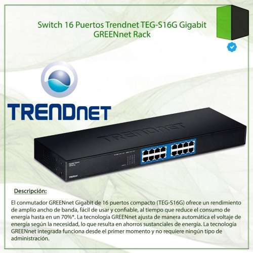 BRAND NEW SEALED TRENDNET 16 PORT GIGABIT SWITCH-TEGS16G 10/100/1000 MBPS,32GBPS FORWARDING CAPACITY