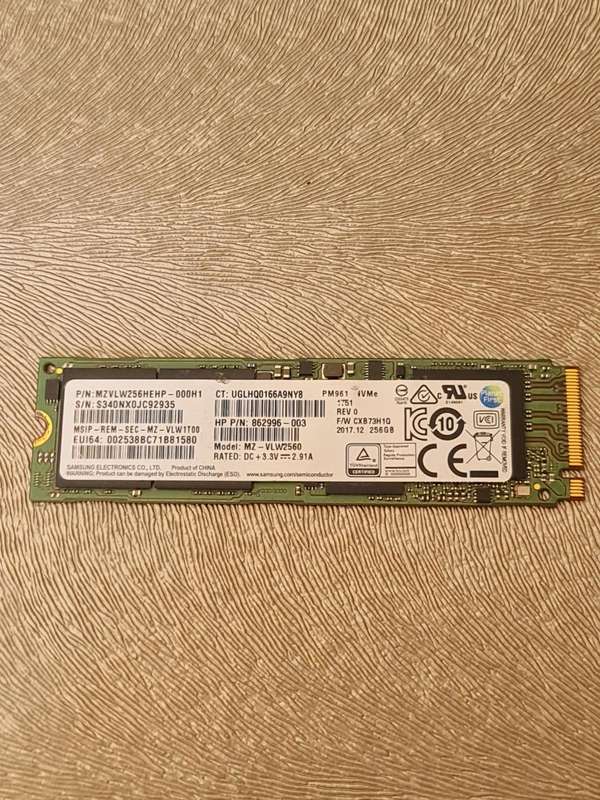 SAMSUNG SSD HARD DRIVE - 256GB PCIe EXPRESS NVME GEN 3 GEN 4 - FULL WORKING CONDITION