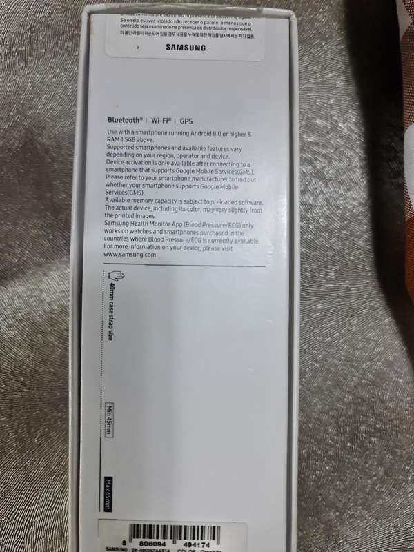 SAMSUNG WATCH 5, 40MM,BLUETOOTH,WIFI, GPS, ORIGNAL CHARGER,WITH BOX,EXCELLENT CONDITION