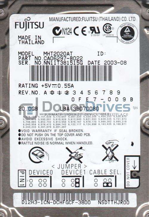 HITACHI TRAVELSTAR LAPTOP HARD DRIVE - 40GB - IDE