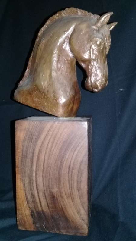 Solid Bronze Horse's Head Sculpture