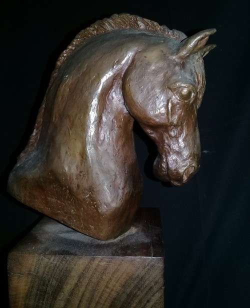 Solid Bronze Horse's Head Sculpture