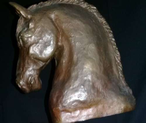 Solid Bronze Horse's Head Sculpture