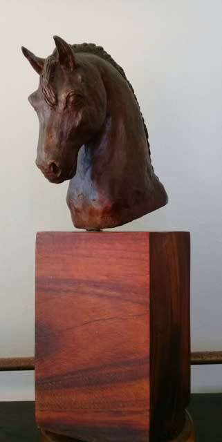 Solid Bronze Horse's Head Sculpture