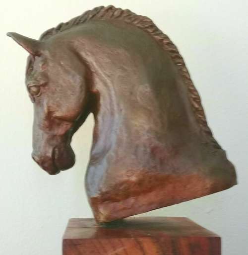 Solid Bronze Horse's Head Sculpture