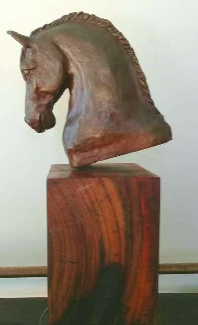 Solid Bronze Horse's Head Sculpture