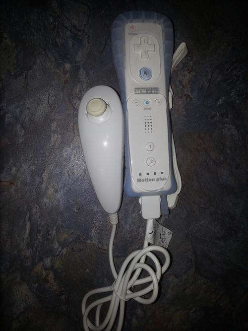 Wii Remote with MotionPlus and Silicone Sleeve and Nunchuck Controller Set