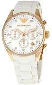 **LATEST** Emporio Armani Ceramica Women's AR5920 Sportivo Gold Dial Watch  *Market Price R4899*