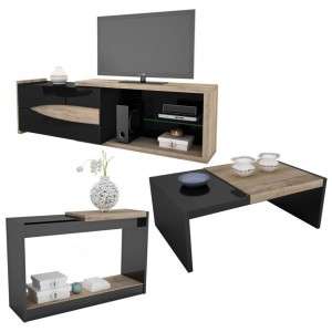 Beach Melamine Plasma Stand, Coffee Table and Side Table Set