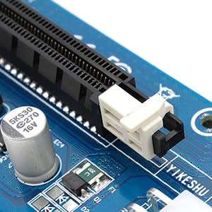 6 PACK v006c PCIe PCI-E PCI Express Powered Riser Adapter Card, BONUS FREE Power Switch