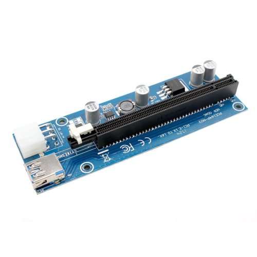 6 PACK v006c PCIe PCI-E PCI Express Powered Riser Adapter Card, BONUS FREE Power Switch