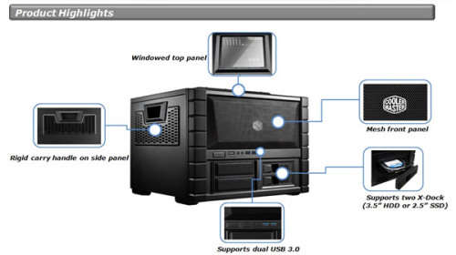 Cooler Master HAF XB EVO - High Air Flow Test Bench and LAN Box Desktop Computer Case