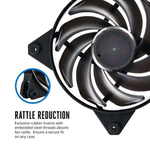 Cooler Master MasterFan Pro 120 Air Balance- 120mm Hybrid Black Case Fan, Computer Cases CPU Coolers