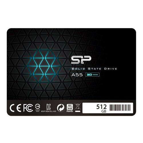 Silicon Power 512GB SSD 3D NAND A55 SLC Cache Performance Boost SATA III 2.5" 7mm