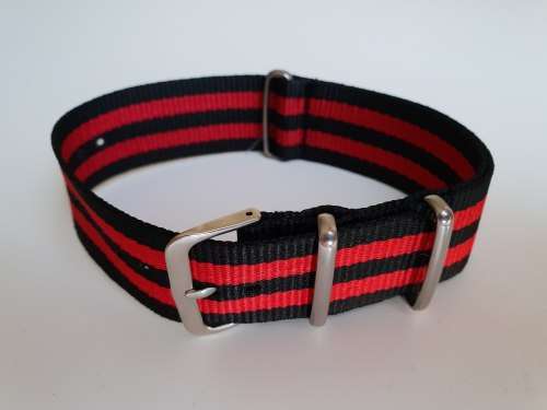 18mm Nato Watch Strap Black/Red