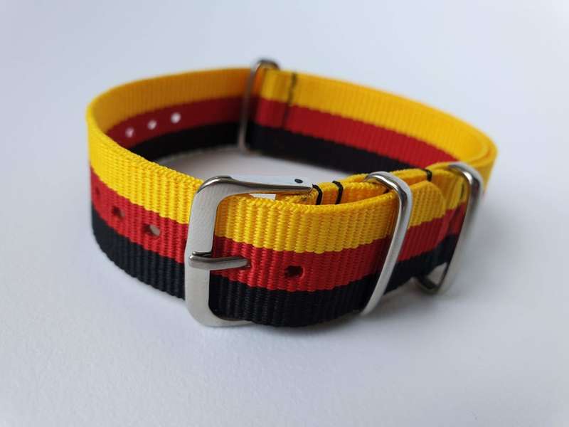 22mm Nato Watch Strap Yellow/Red/Black
