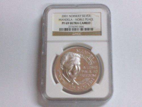 PF69 ULTRA CAMEO Mandela Silver Norway Noble Peace Medallion