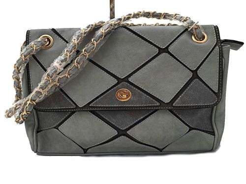 **Gorgeous** DUDLIN FIRENZE Designer HandBag in Timeless Grey, Quality Leather - Made in Italy