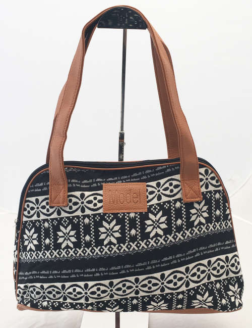 **Gorgeous** Jacquard Ladies Hand Bag in black & white- Be Young at Heart Always! Timeless!