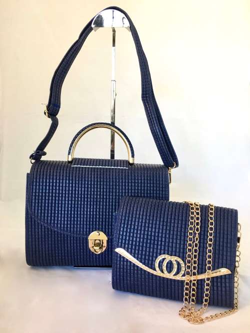 Elegant Mac Croc Designer 2 piece Ladies HandBag in Blue- Timeless and Stylish