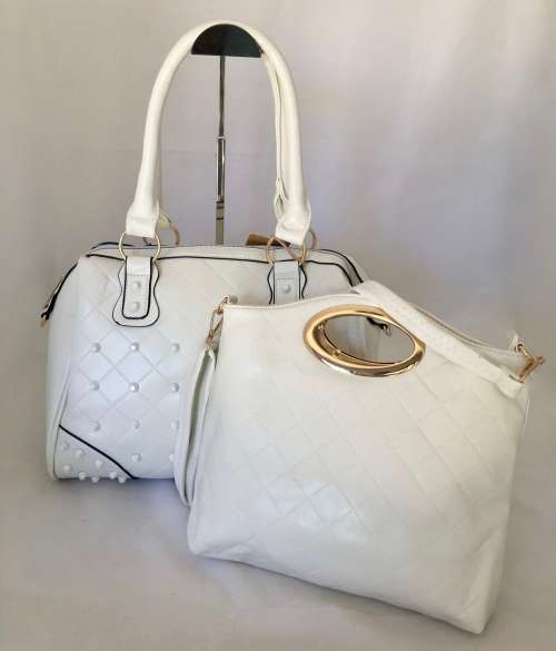 *LAST ONE*High quality Stylish Designer 2 piece Ladies HandBag in White-Super soft and Luxurious!