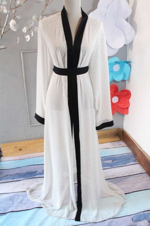 Maxi Light weight Polka Dot print Open Kimono- add some Glam to your outfit! Free size