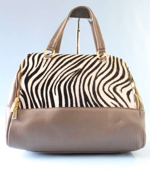 **Full Grain **LADIES GENIUNE LEATHER HAND BAG With ZEBRA SKIN. SIMPLY GORGEOUS!!l