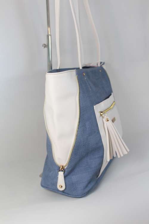 Denium and White Classic Handbag- Abosulte stunner!