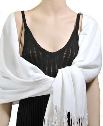 Classic Ladies Pashmina in  White. The must have winter accessory for any lady!!