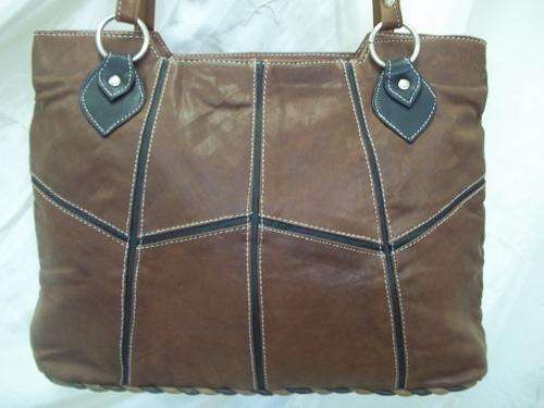 LADIES GENUINE LEATHER HAND BAG IN  A BROWN . SIMPLY GORGEOUS!!