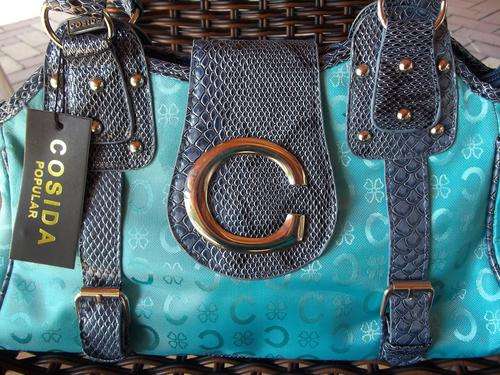 LOVELY designer style Ladies soft leather look handbag in a AQUA. GREAT BUY!!